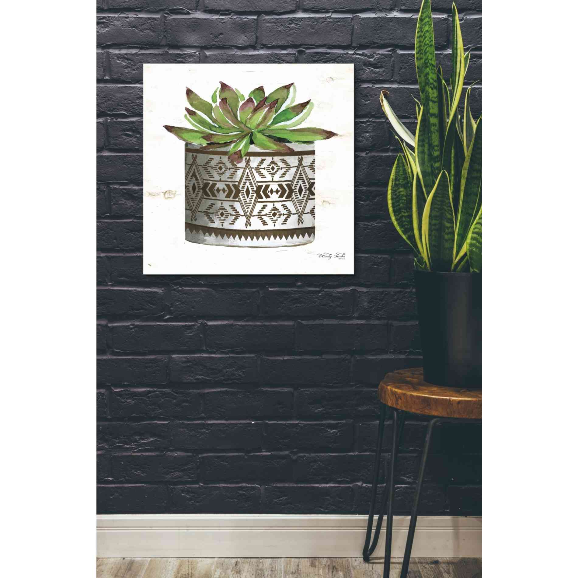 'Mud Cloth Vase VI' by Cindy Jacobs, Canvas Wall Art,26 x 26