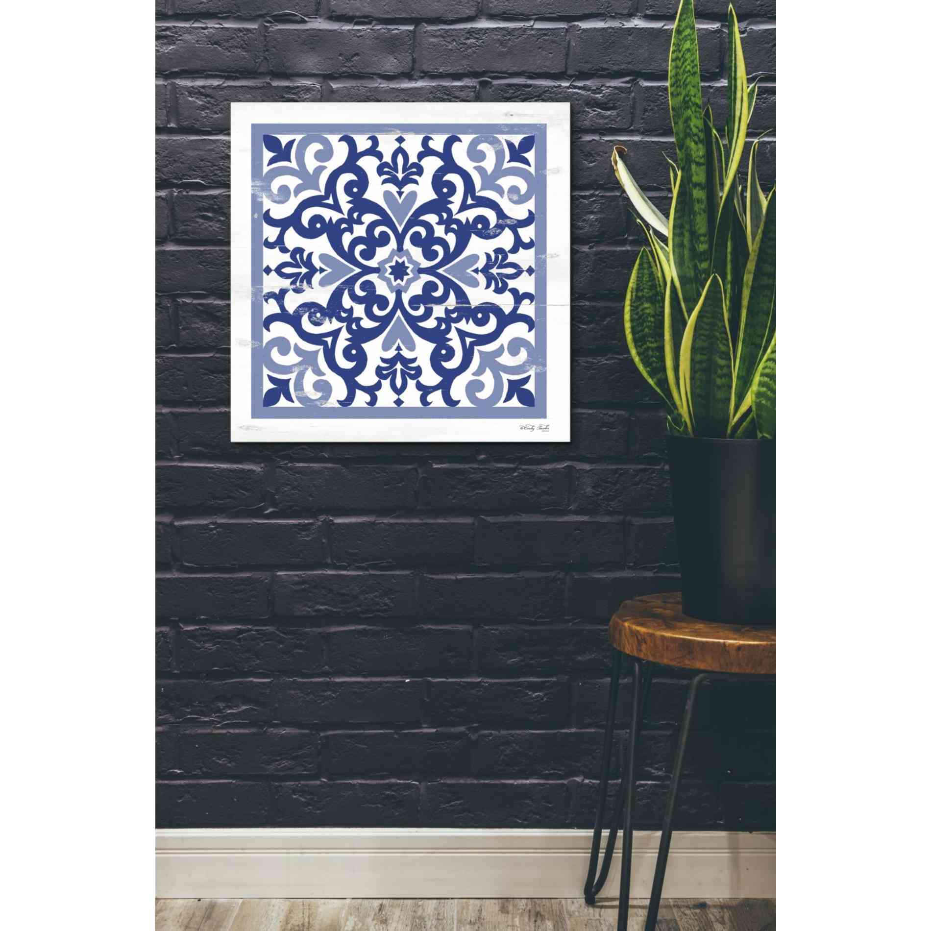 'Blue Tile VI' by Cindy Jacobs, Canvas Wall Art,26 x 26