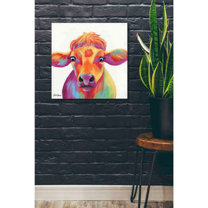 'Cheery Cow' by Britt Hallowell, Canvas Wall Art,26 x 26