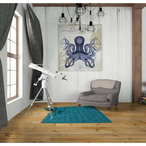 Image of 'Seaside Postcard Cream c,' by Fab Funky, Giclee Canvas Wall Art