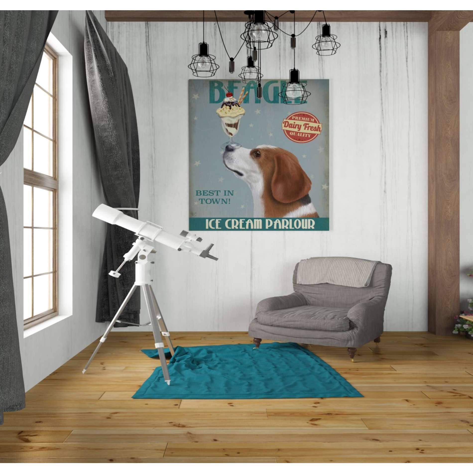 'Beagle Ice Cream,' by Fab Funky, Giclee Canvas Wall Art
