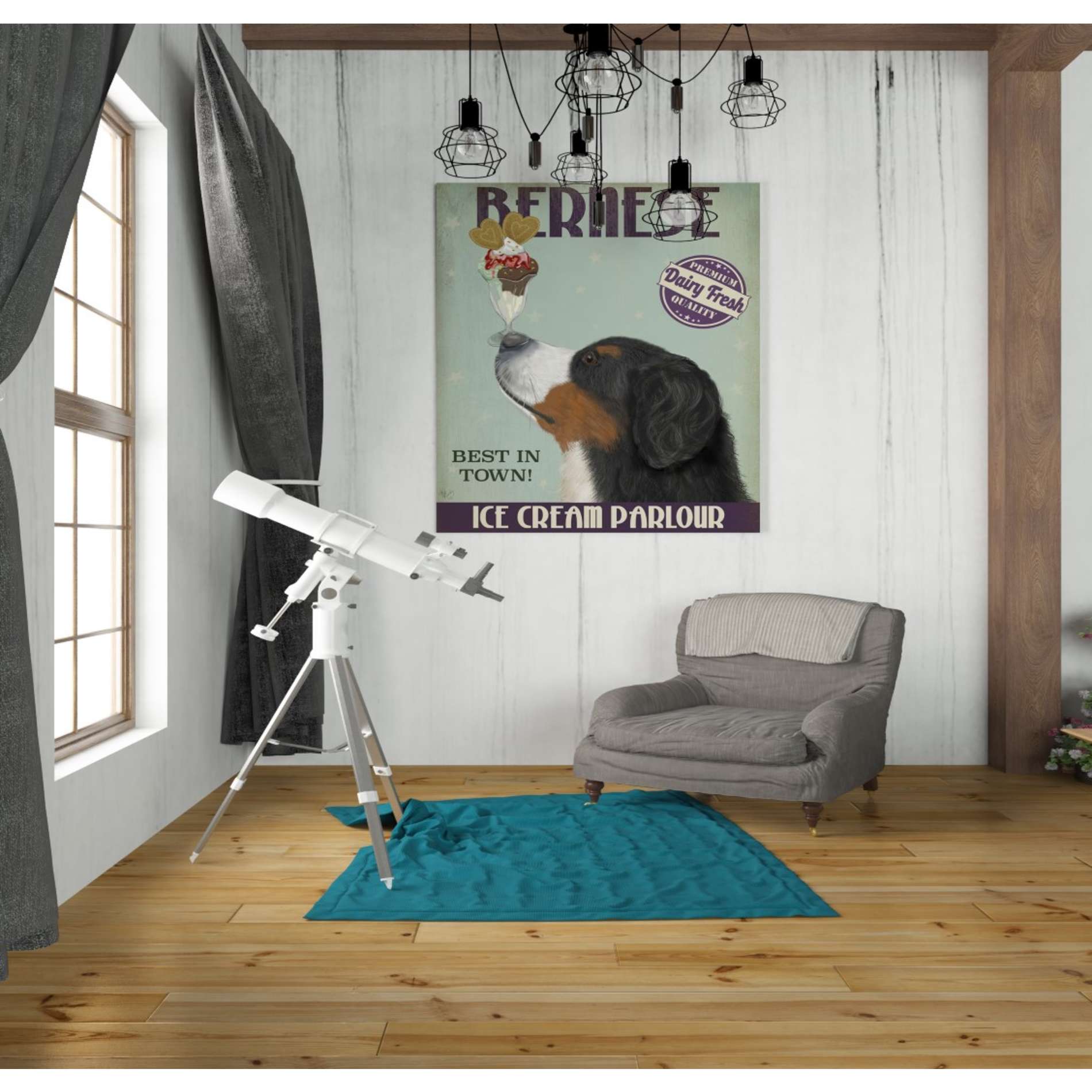 'Bernese Ice Cream,' by Fab Funky, Giclee Canvas Wall Art