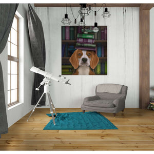 'Beagle and Books,' by Fab Funky, Giclee Canvas Wall Art