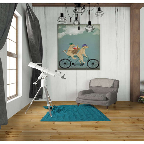 Image of 'Yellow Labrador Tandem,' by Fab Funky, Giclee Canvas Wall Art