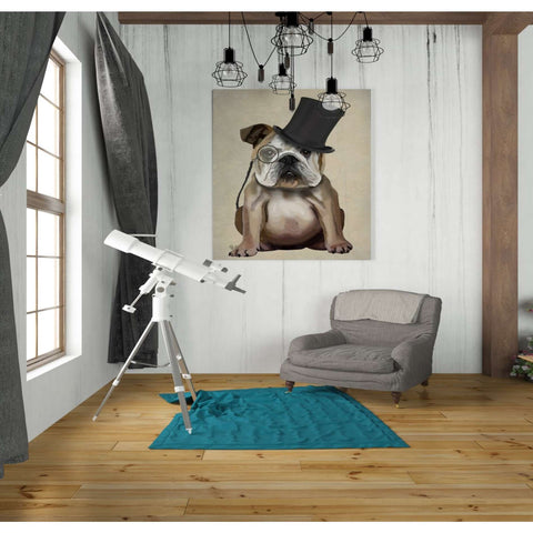 Image of 'English Bulldog, Formal Hound and Hat' by Fab Funky, Giclee Canvas Wall Art