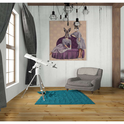 Image of 'Rabbits in Purple' by Fab Funky, Giclee Canvas Wall Art