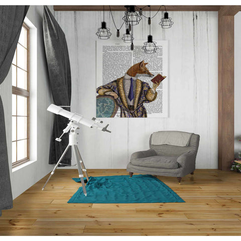 Image of 'Book Reader Fox' by Fab Funky, Giclee Canvas Wall Art