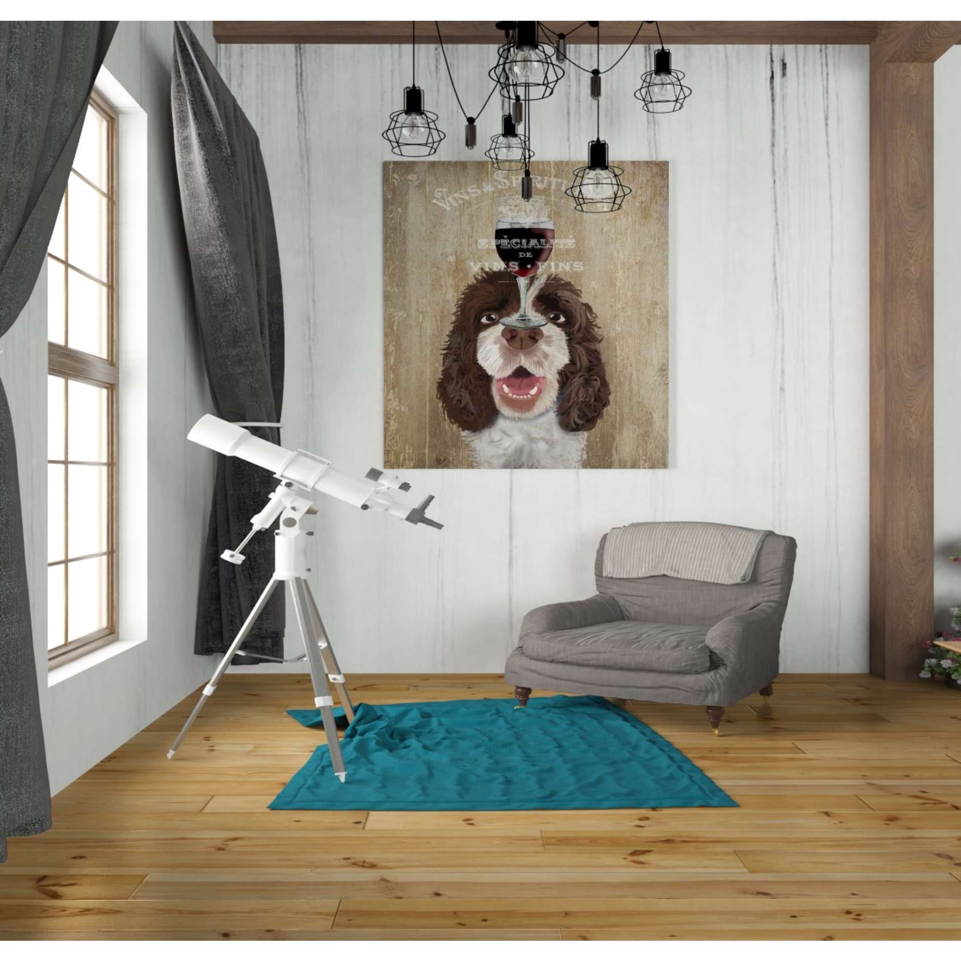 'Dog Au Vin, Springer Spaniel' by Fab Funky, Giclee Canvas Wall Art