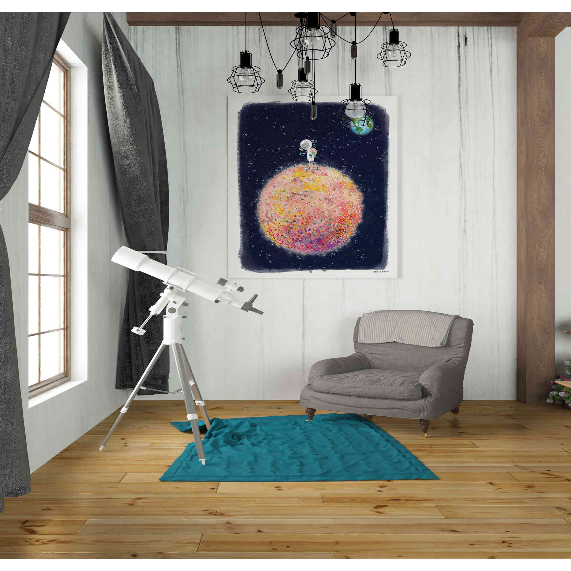 'Stop and Smell the Moon' by Rachel Nieman, Canvas Wall Art,26 x 30