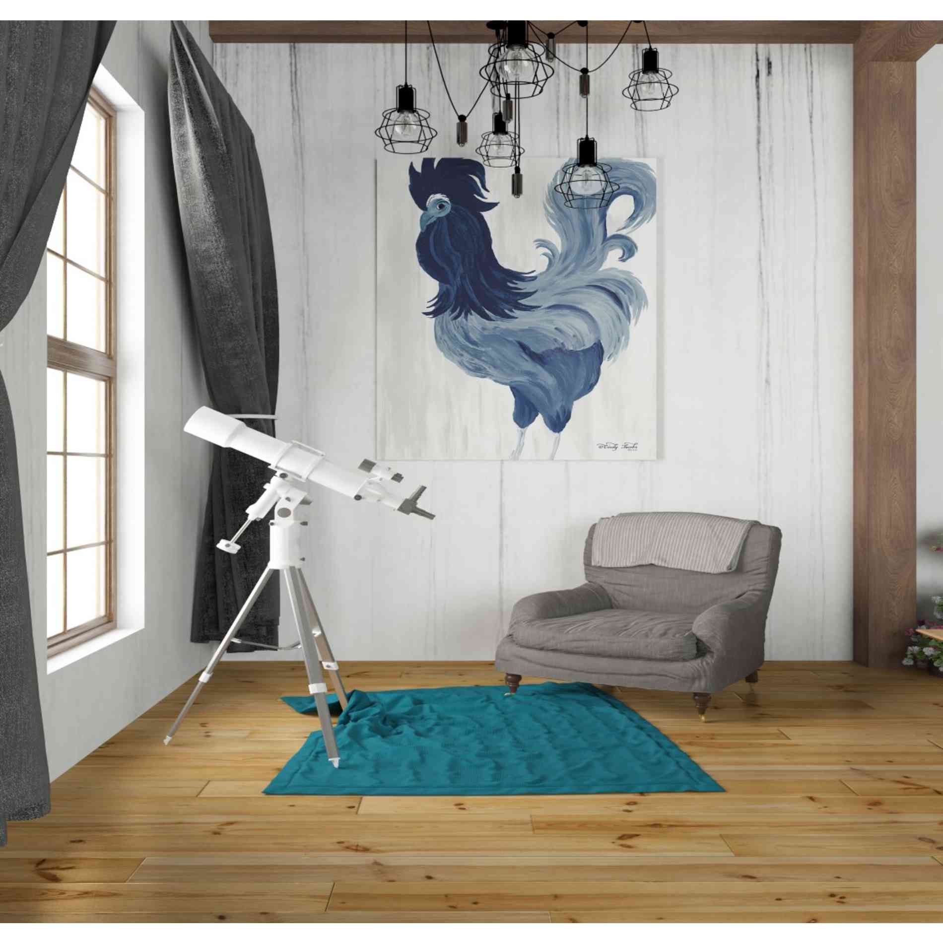 'Green & Purple Rooster II' by Cindy Jacobs, Giclee Canvas Wall Art