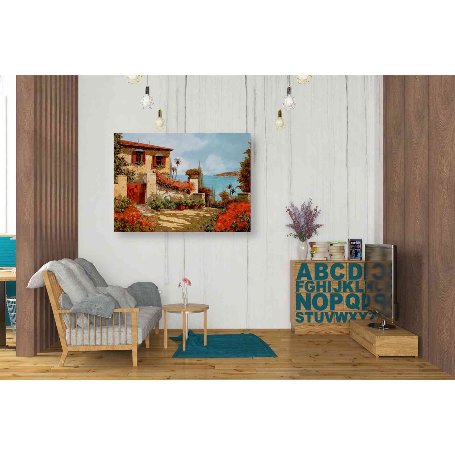 'Il Giardino Rosso' by Guido Borelli, Giclee Canvas Wall Art