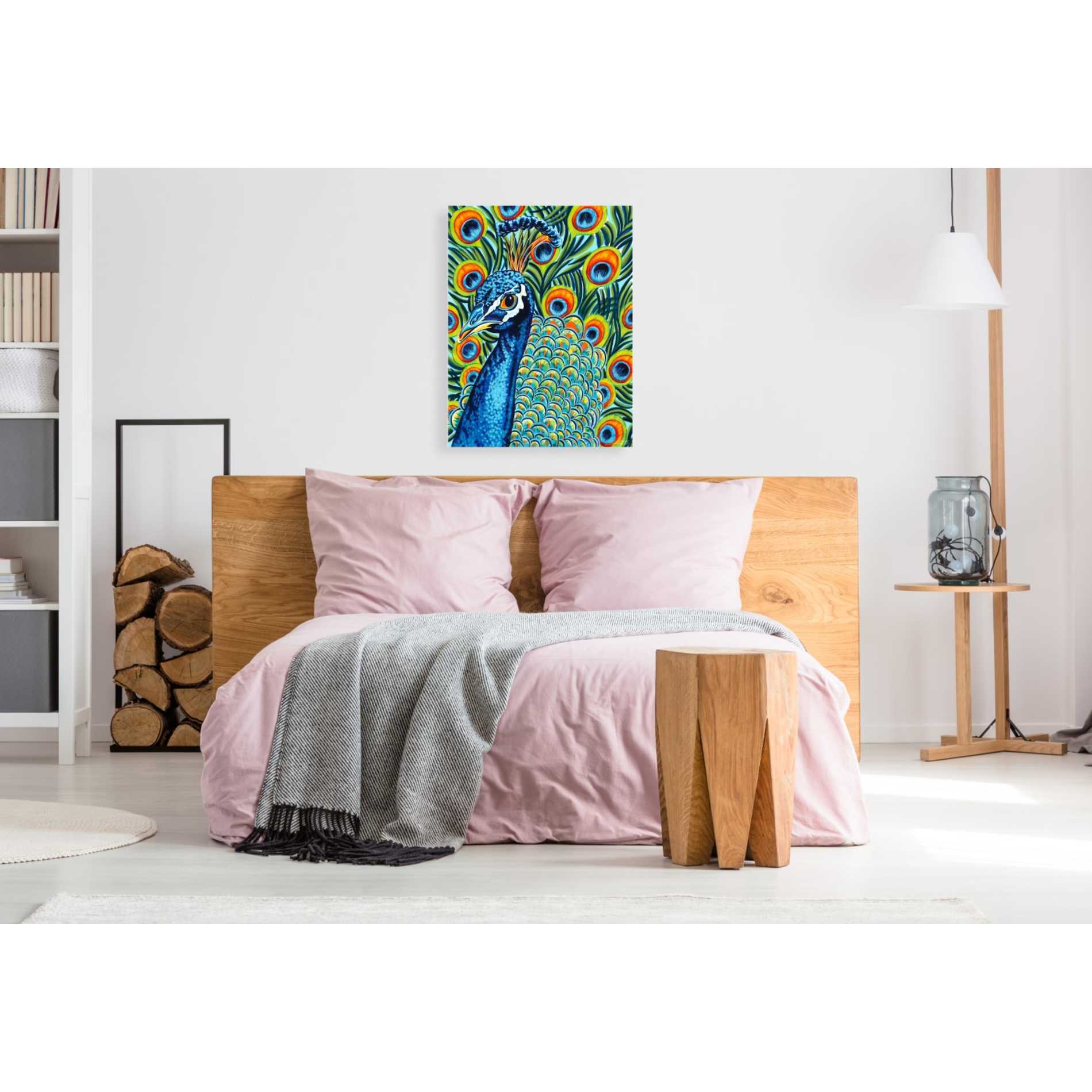 'Plumed Peacock I' by Carolee Vitaletti, Giclee Canvas Wall Art