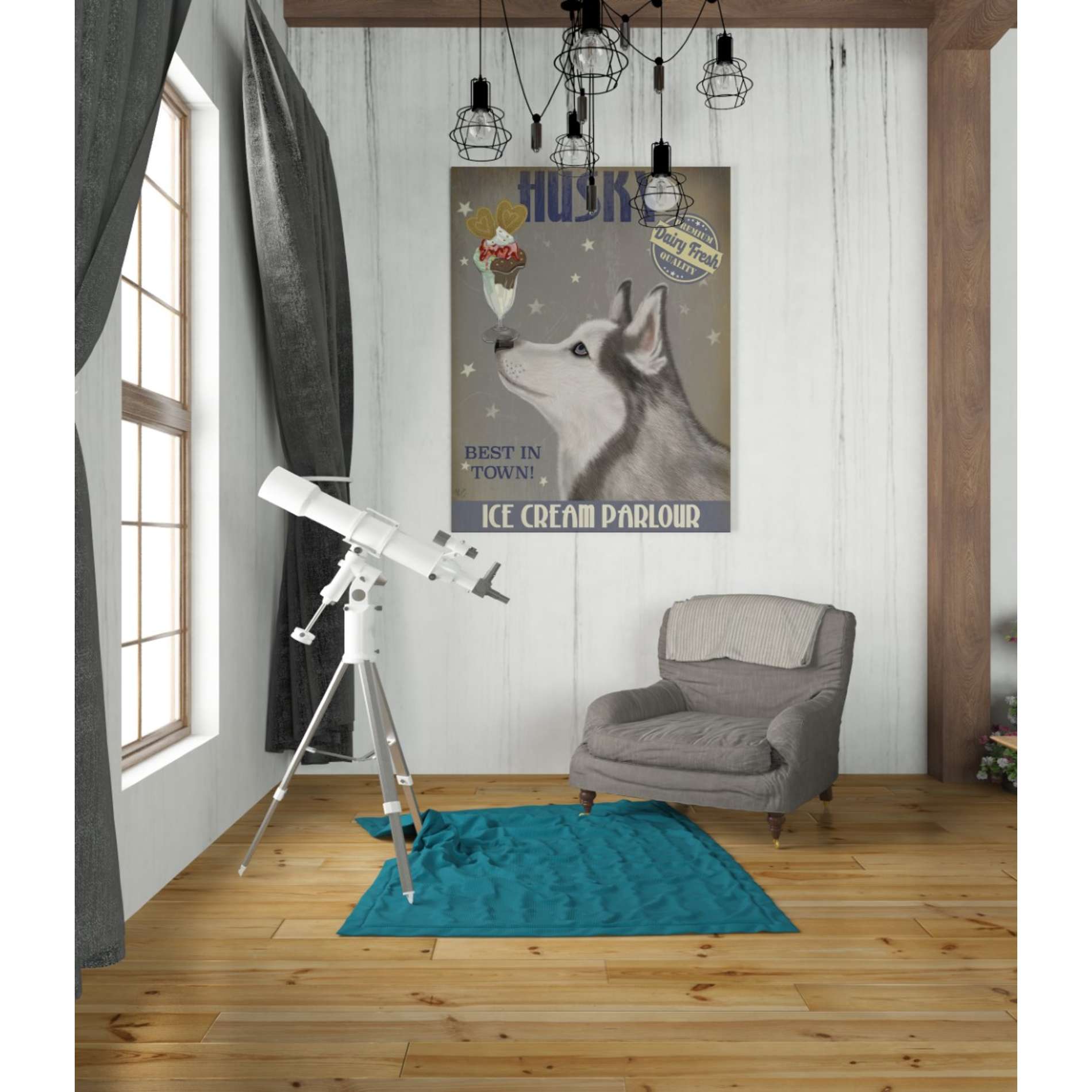 'Husky Ice Cream,' by Fab Funky, Giclee Canvas Wall Art