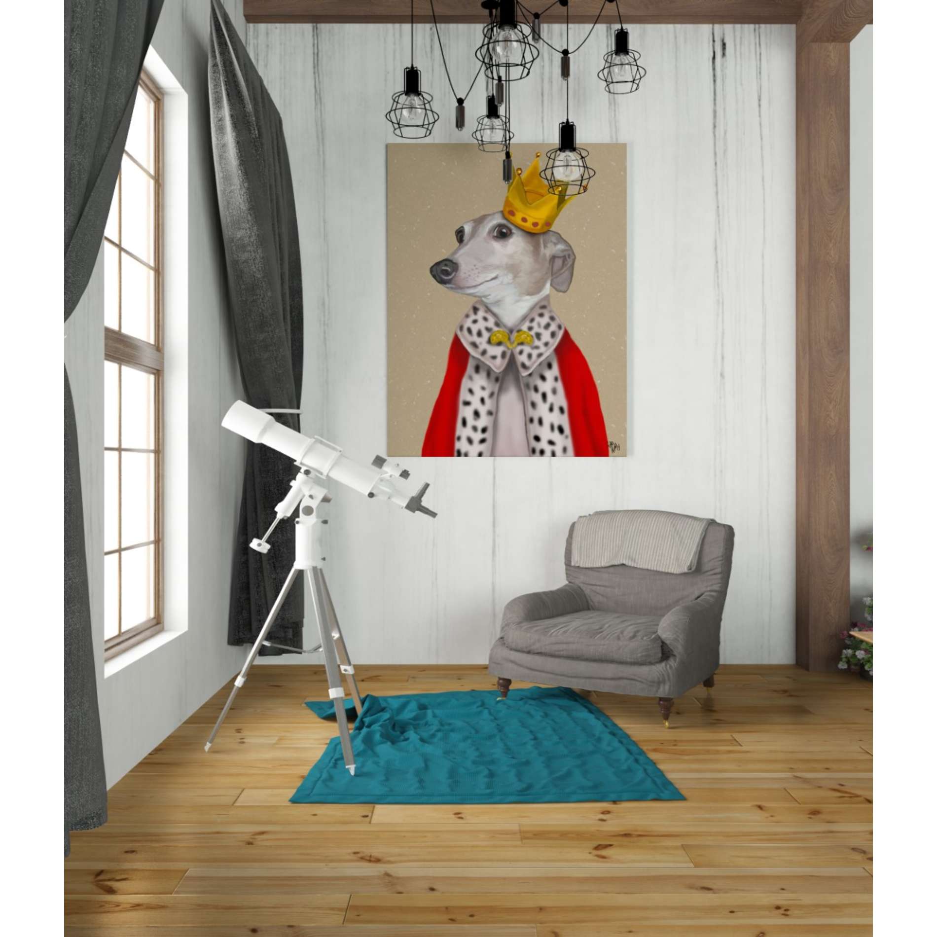 'Greyhound Queen' by Fab Funky, Giclee Canvas Wall Art