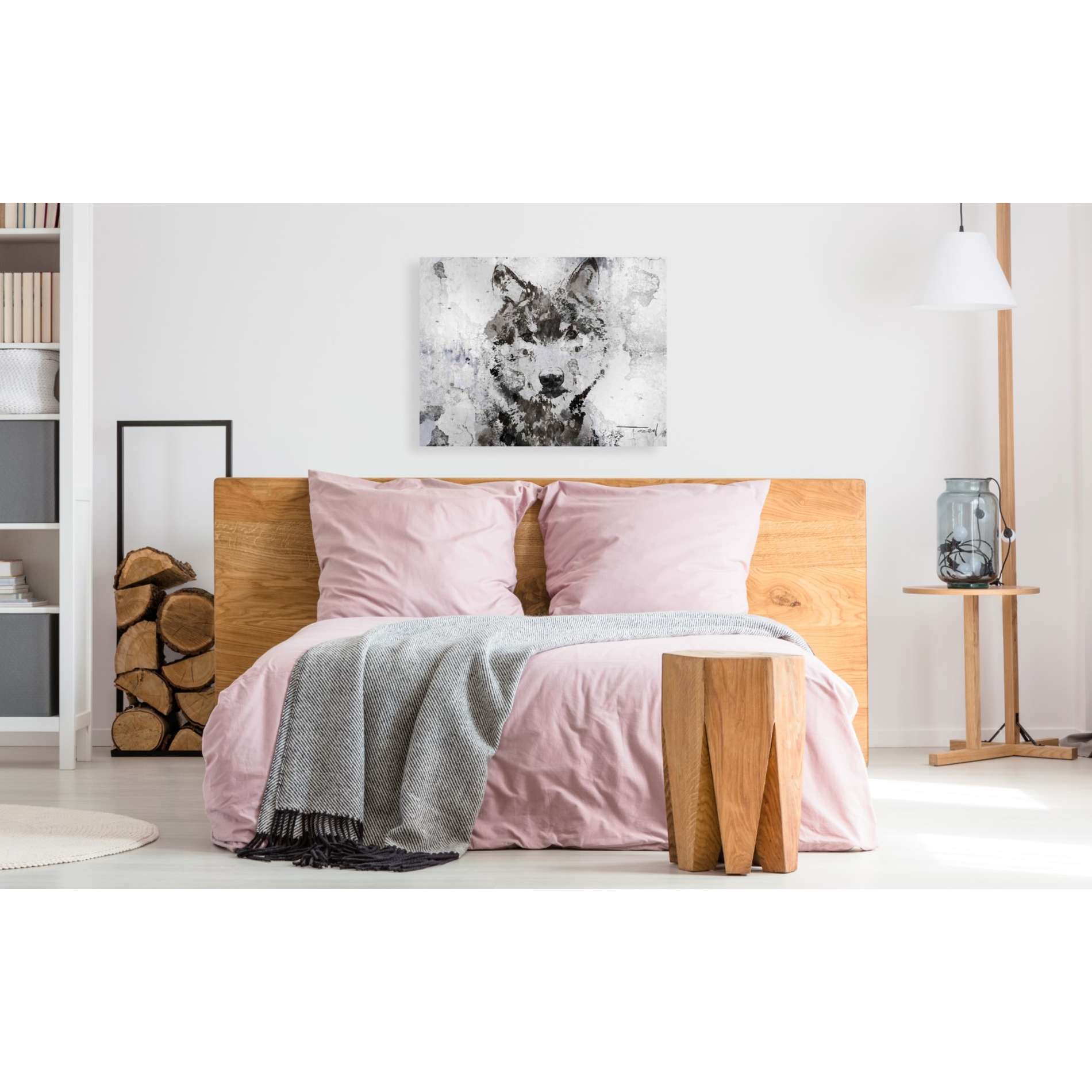 'Rustic Wolf Portrait 3' by Irena Orlov, Canvas Wall Art,34 x 26