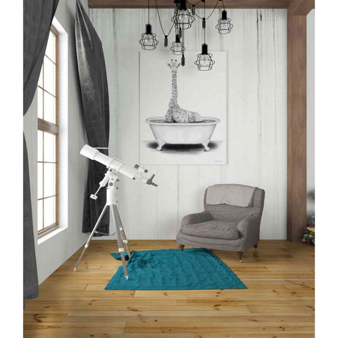 Image of 'Giraffe in Tub' by Rachel Nieman, Canvas Wall Art,26 x 34