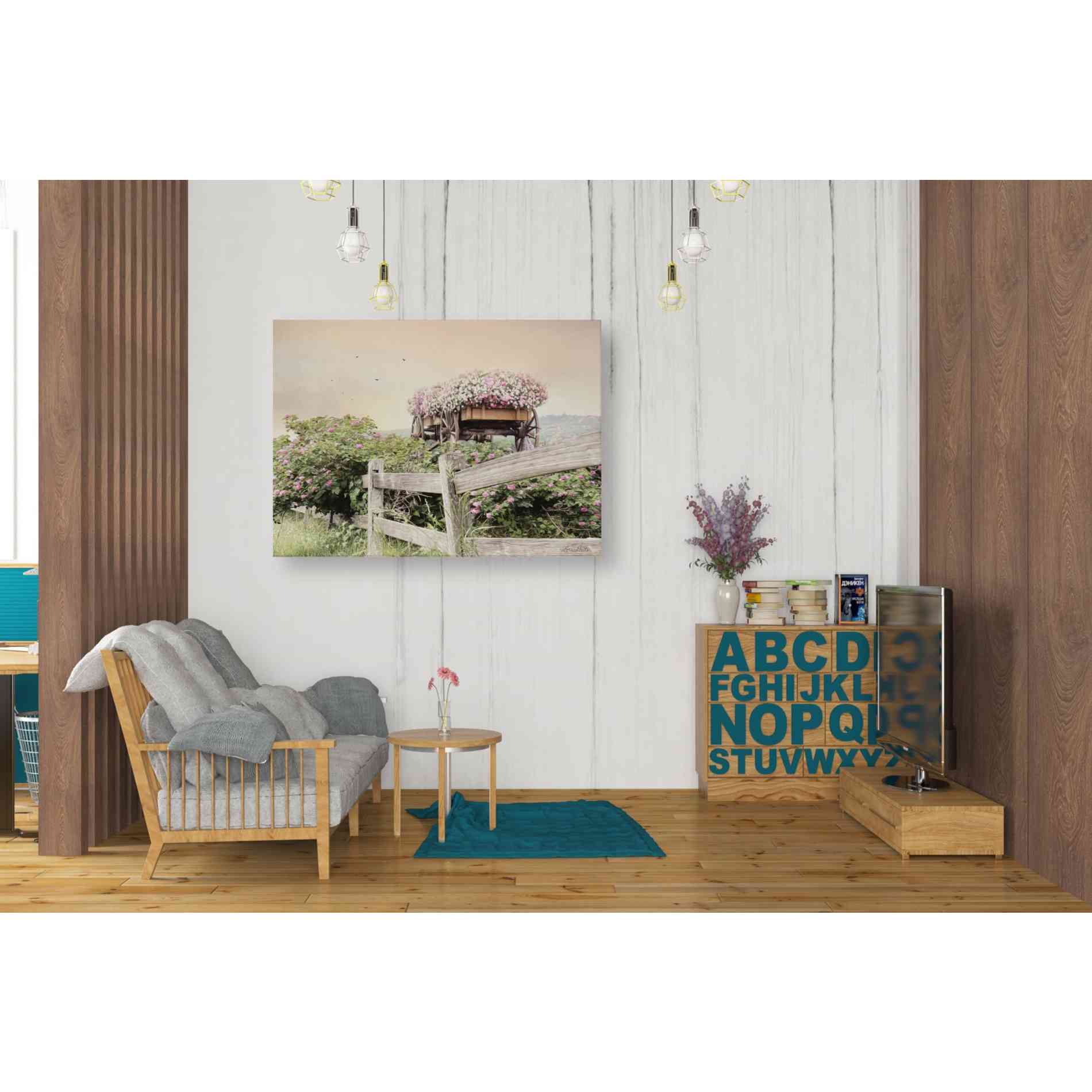'Flower Wagon' by Lori Deiter, Canvas Wall Art,34 x 26
