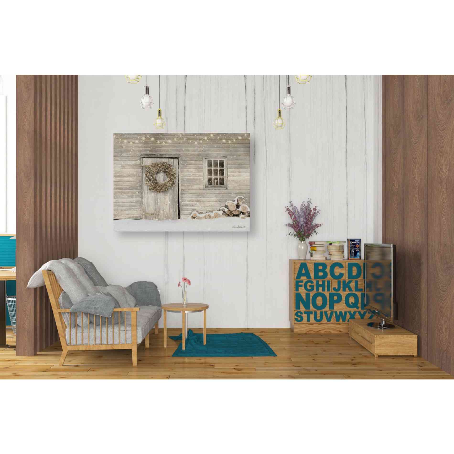 'Old Farm Christmas' by Lori Deiter, Canvas Wall Art,34 x 26