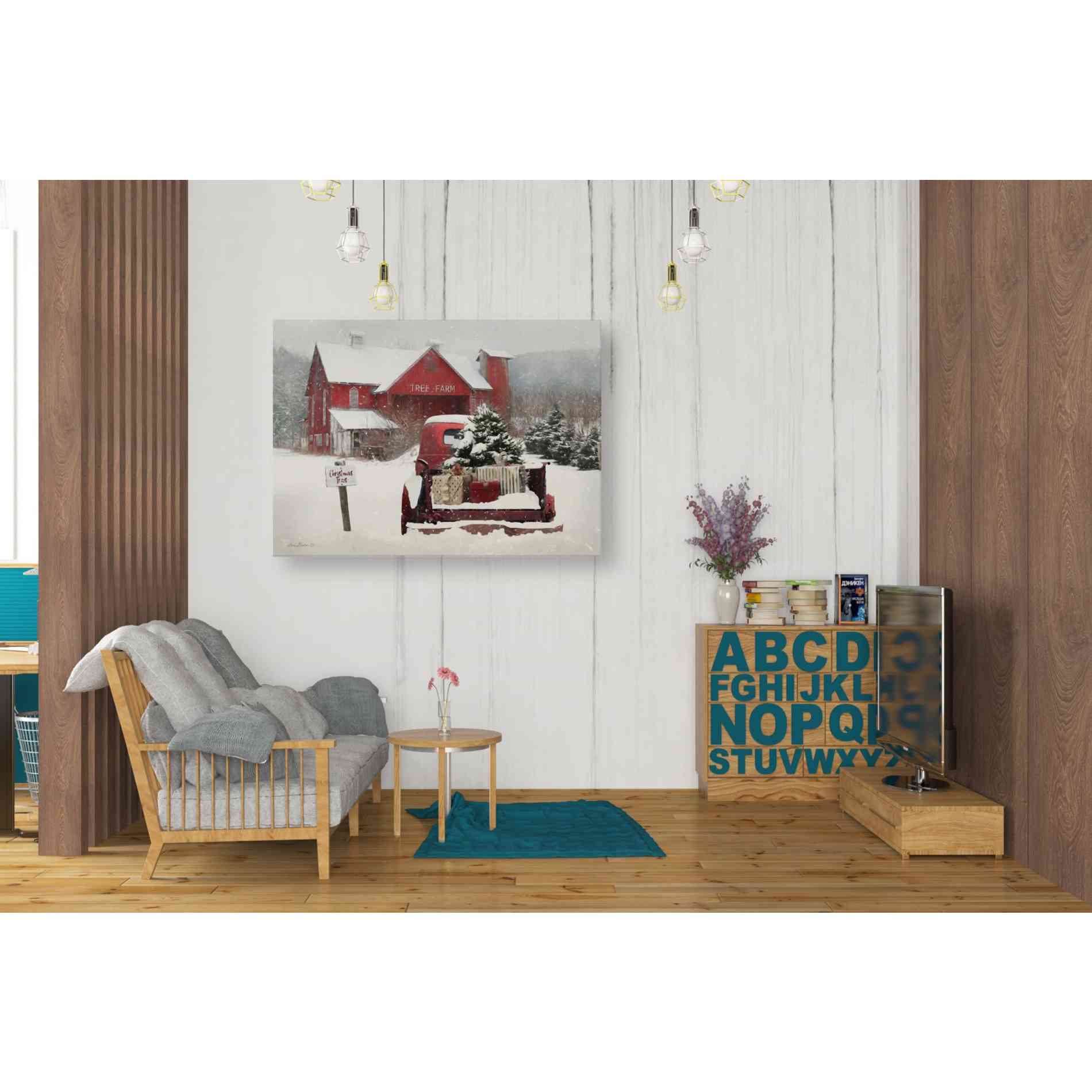 'Tree Farm Christmas' by Lori Deiter, Canvas Wall Art,34 x 26