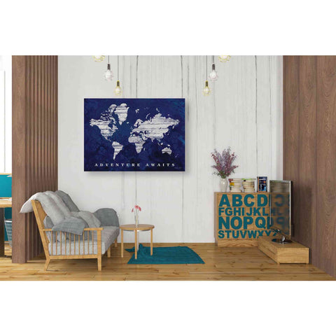 Image of 'Adventure Awaits Map' by Cindy Jacobs, Canvas Wall Art,34 x 26