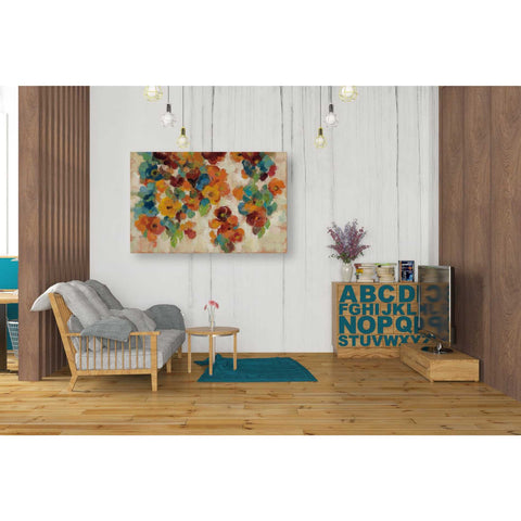 Image of "Spice and Turquoise Florals" by Silvia Vassileva, Canvas Wall Art,40 x 26