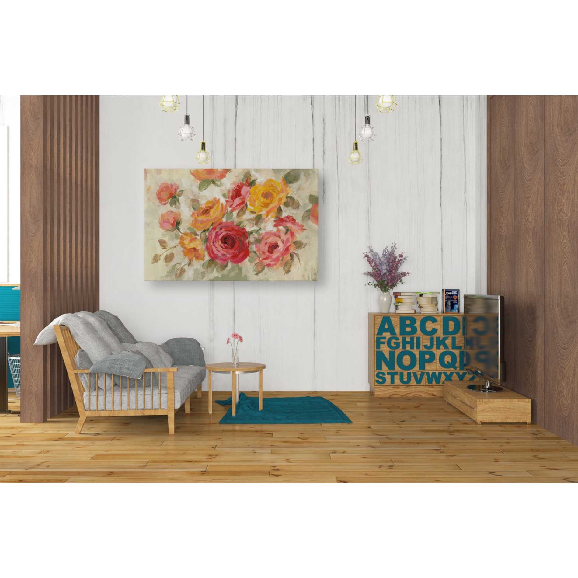 "Brushy Roses" by Silvia Vassileva, Canvas Wall Art,40 x 26