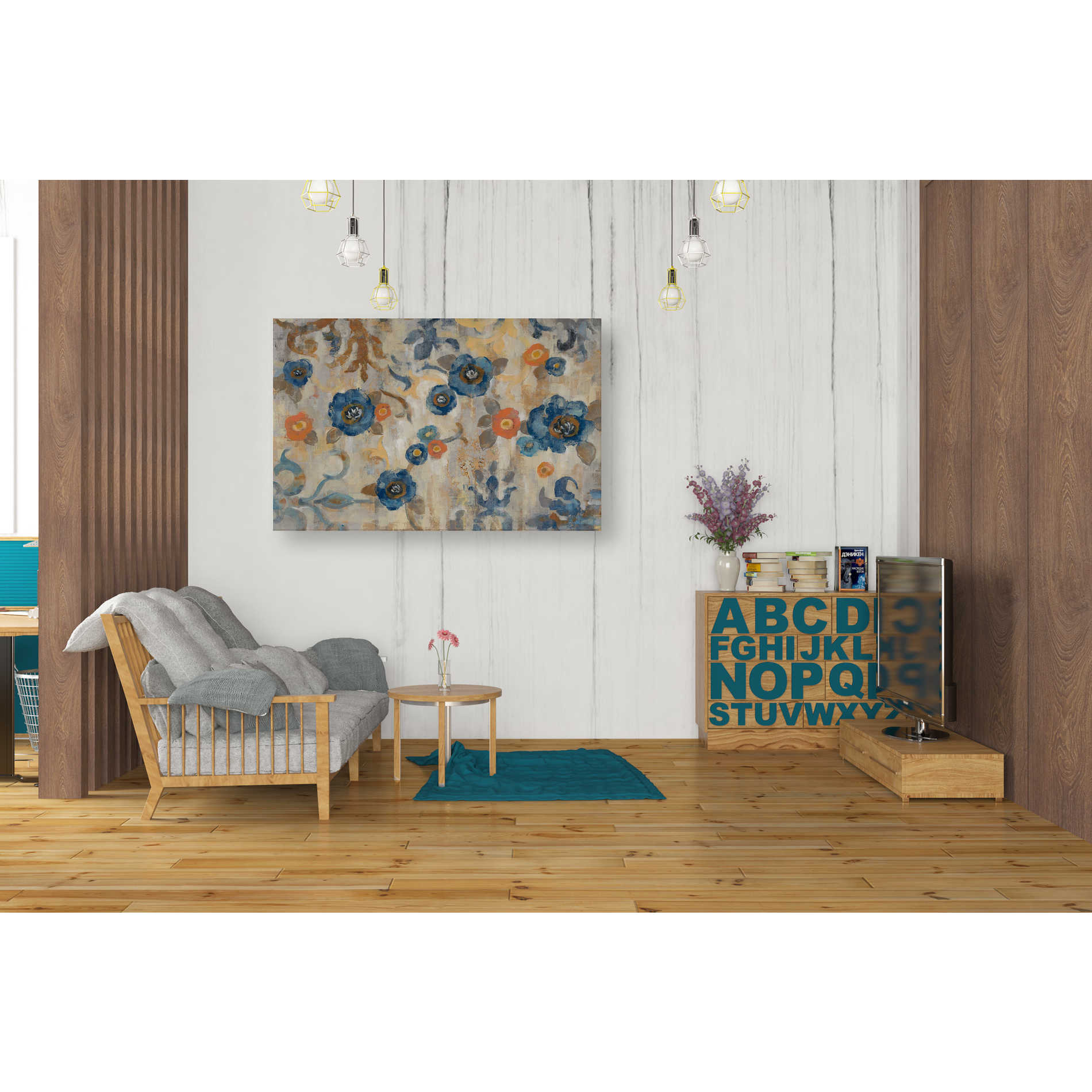 'Flowers and Fragments' by Silvia Vassileva, Canvas Wall Art,40 x 26