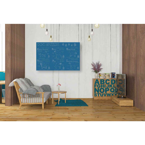 Image of 'Dog Breeds Infograph' by Ethan Harper Canvas Wall Art,40 x 26