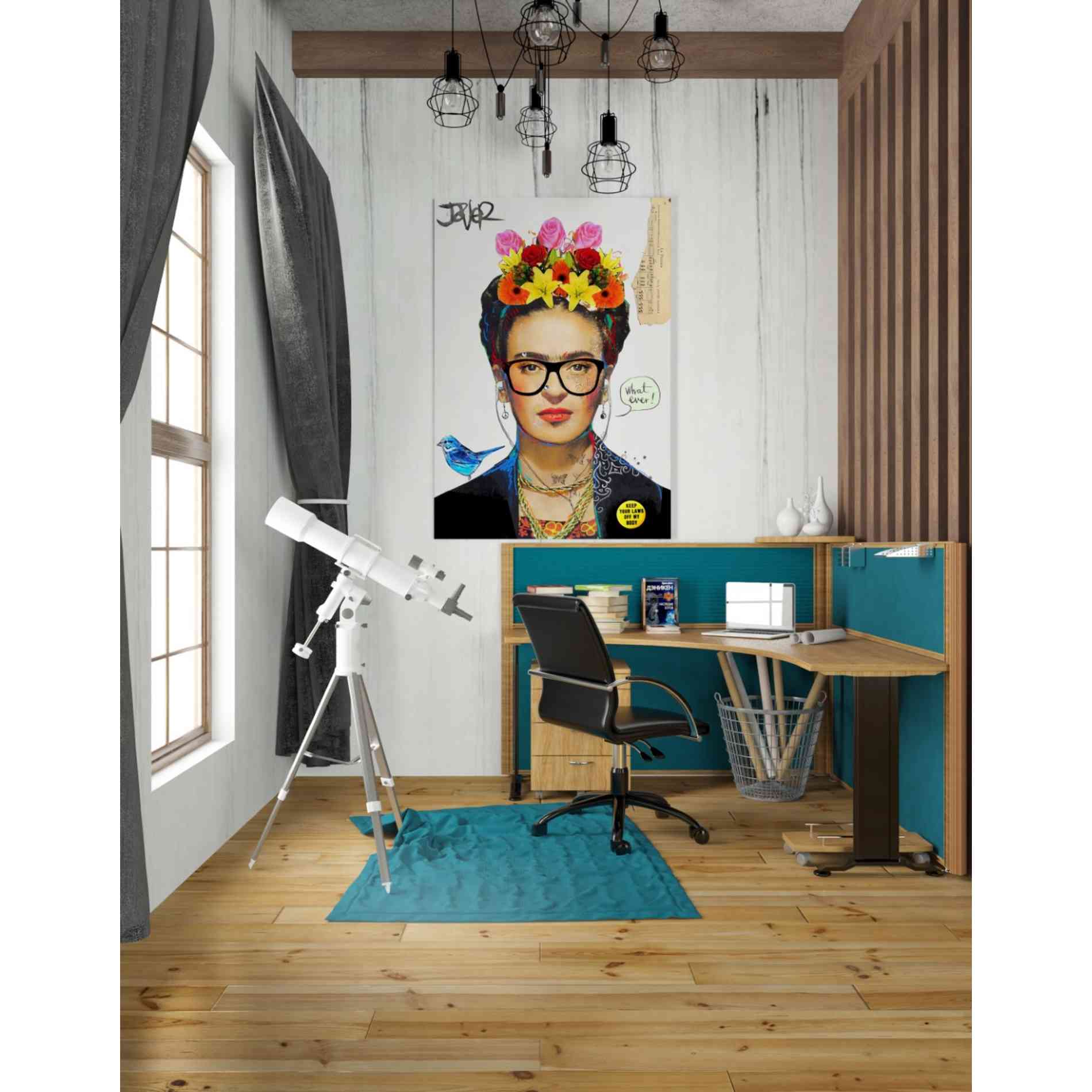 'Hipsta Frida' by Loui Jover, Canvas Wall Art,26 x 40