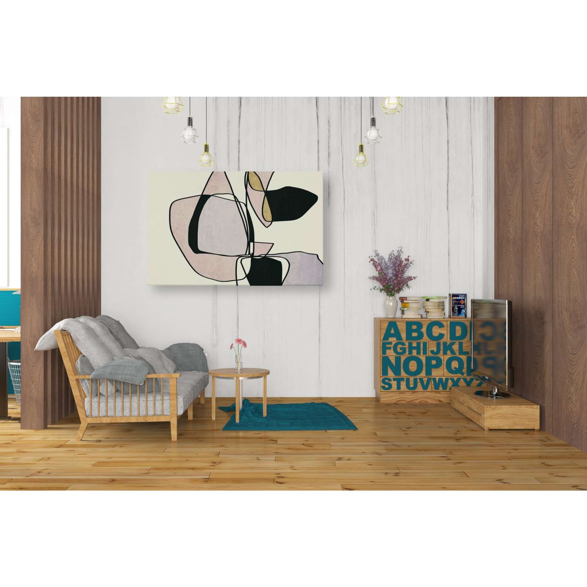 'Abstract Line Art 15' by Irena Orlov, Canvas Wall Art,40 x 26