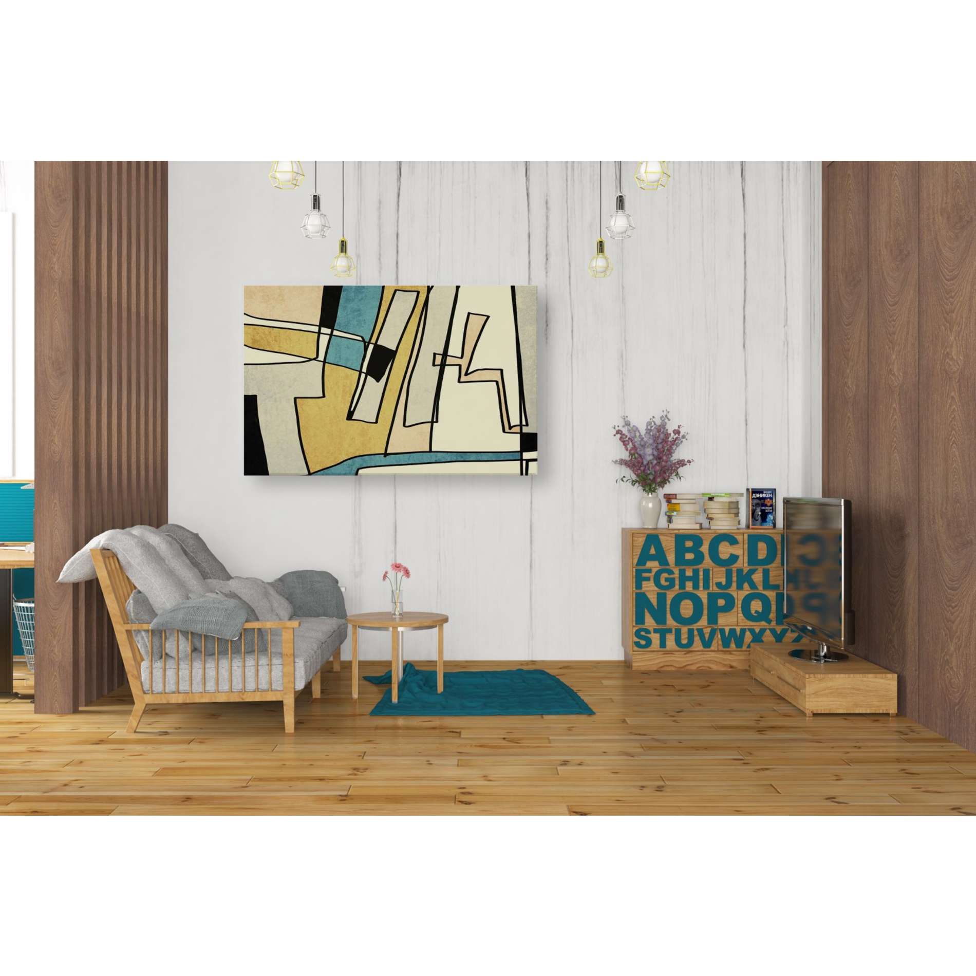 'Abstract Line Art 28' by Irena Orlov, Canvas Wall Art,40 x 26