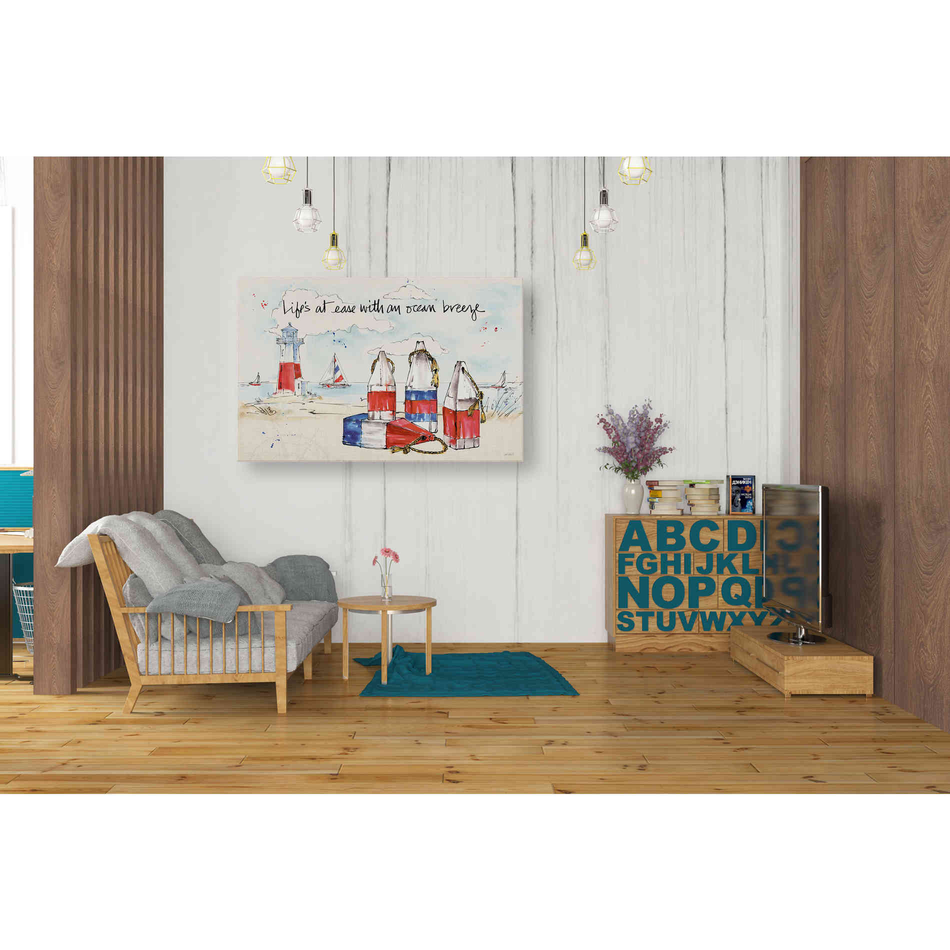 'Coastal Buoys II' by Anne Tavoletti, Canvas Wall Art,40 x 26