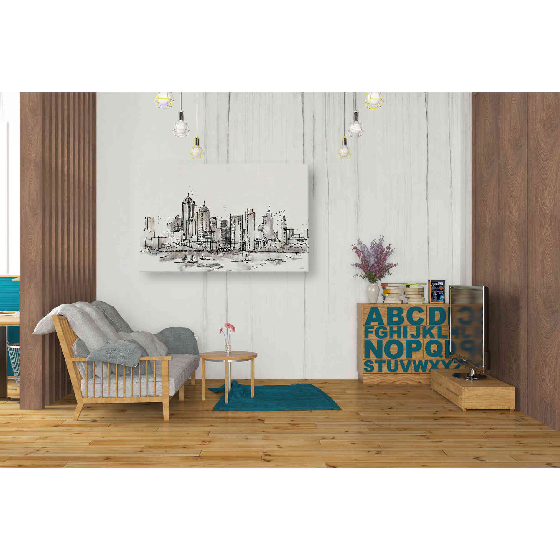 'Skyline Sketches III' by Anne Tavoletti, Canvas Wall Art,40 x 26