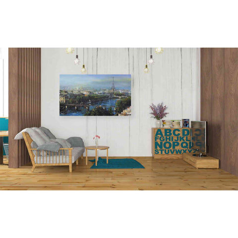 Image of 'Paris Pedestrian Bridge' by Mark Lague, Canvas Wall Art,40 x 26
