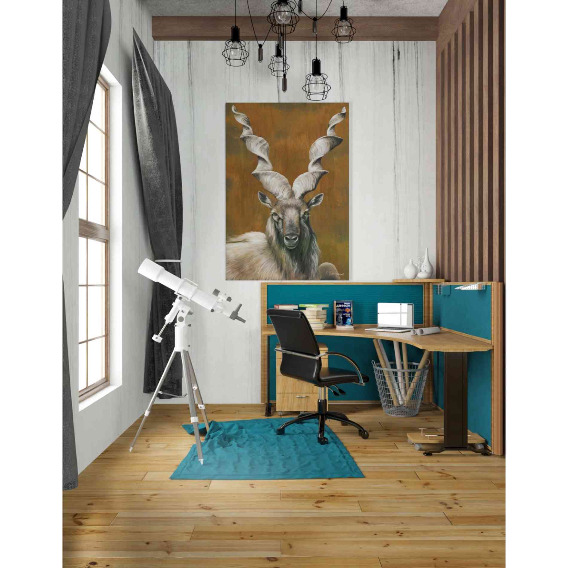 'Mighty Markhor' by Britt Hallowell, Canvas Wall Art,26 x 40