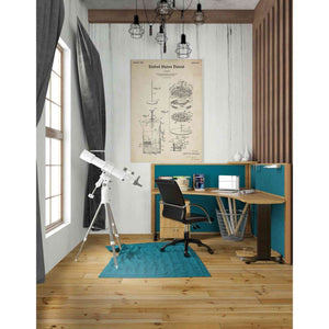 'Coffee Brewer Blueprint Patent Parchment' Canvas Wall Art,26 x 40