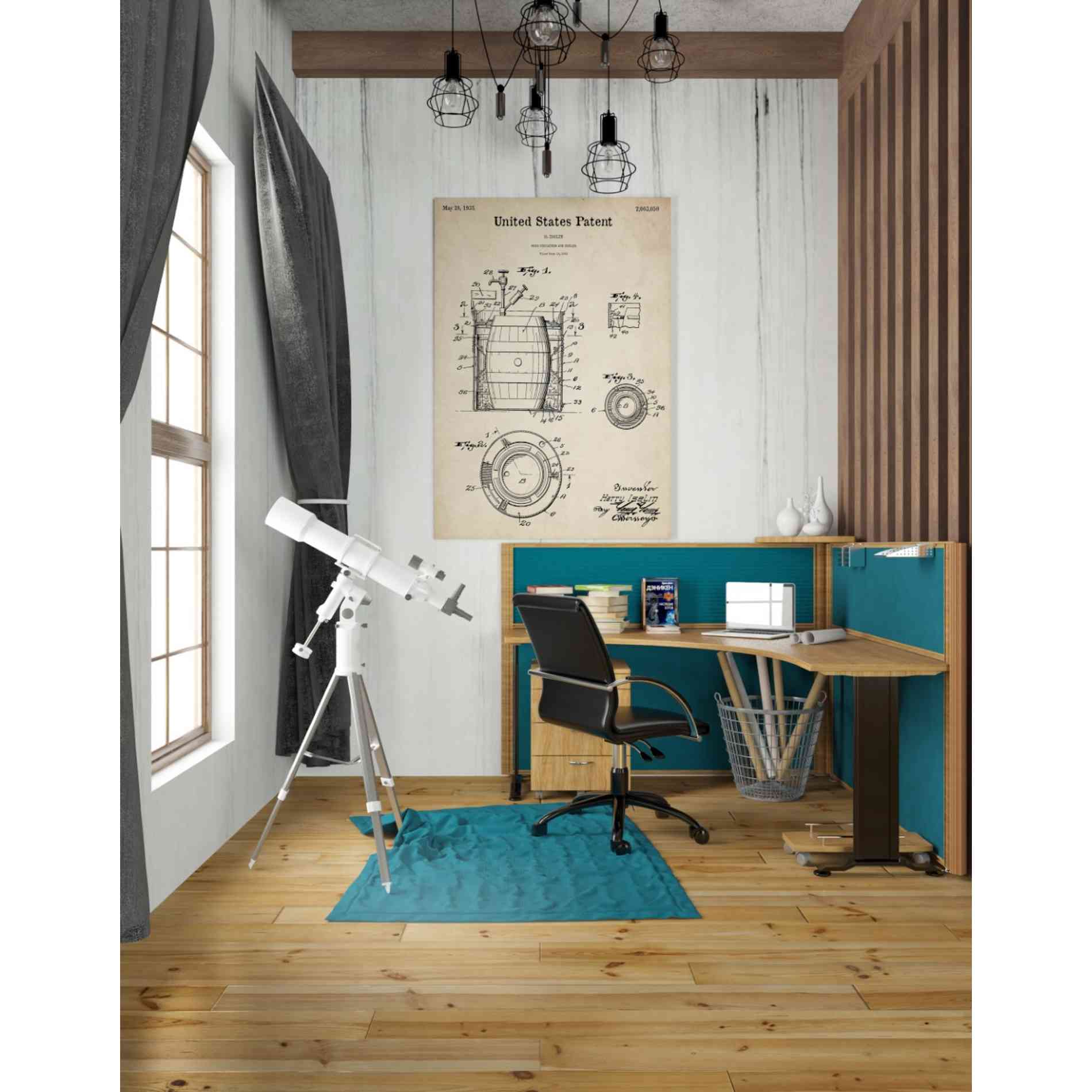 'Beer Container and Cooler Blueprint Patent Parchment' Canvas Wall Art,26 x 40