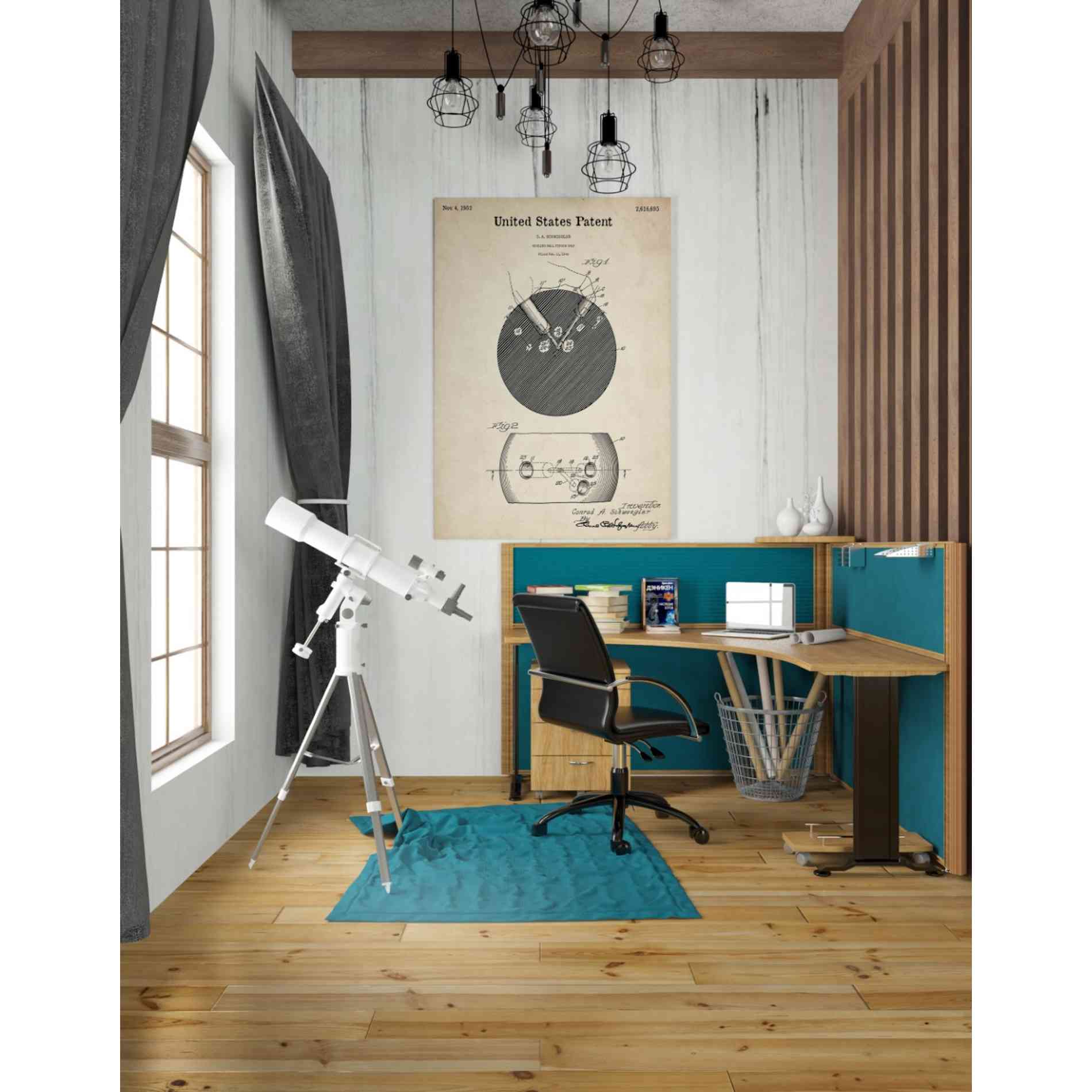 'Bowling Ball Finger Grip Blueprint Patent Parchment' Canvas Wall Art,26 x 40
