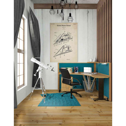 Image of 'F-117 Nighthawk Stealth Fighter Blueprint Patent Parchment' Canvas Wall Art,26 x 40