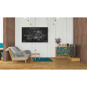 'Corn Harvester Blueprint Patent Chalkboard' Canvas Wall Art,40 x 26
