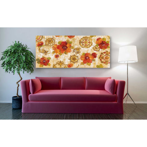 Image of 'Hibiscus and Mandala' by Silvia Vassileva, Canvas Wall Art,60 x 30