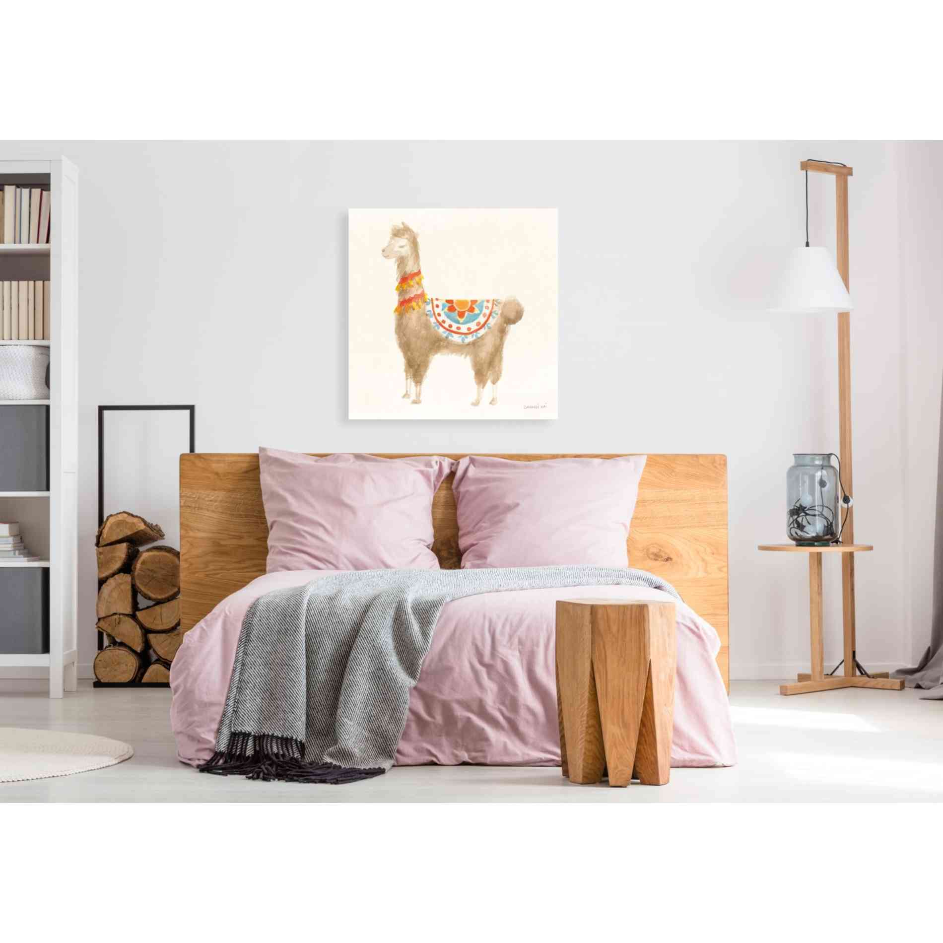 'Festive Llama IV' by Danhui Nai, Canvas Wall Art,37 x 37