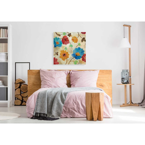 Image of 'Coral and Teal Garden I' by Silvia Vassileva, Canvas Wall Art,37 x 37