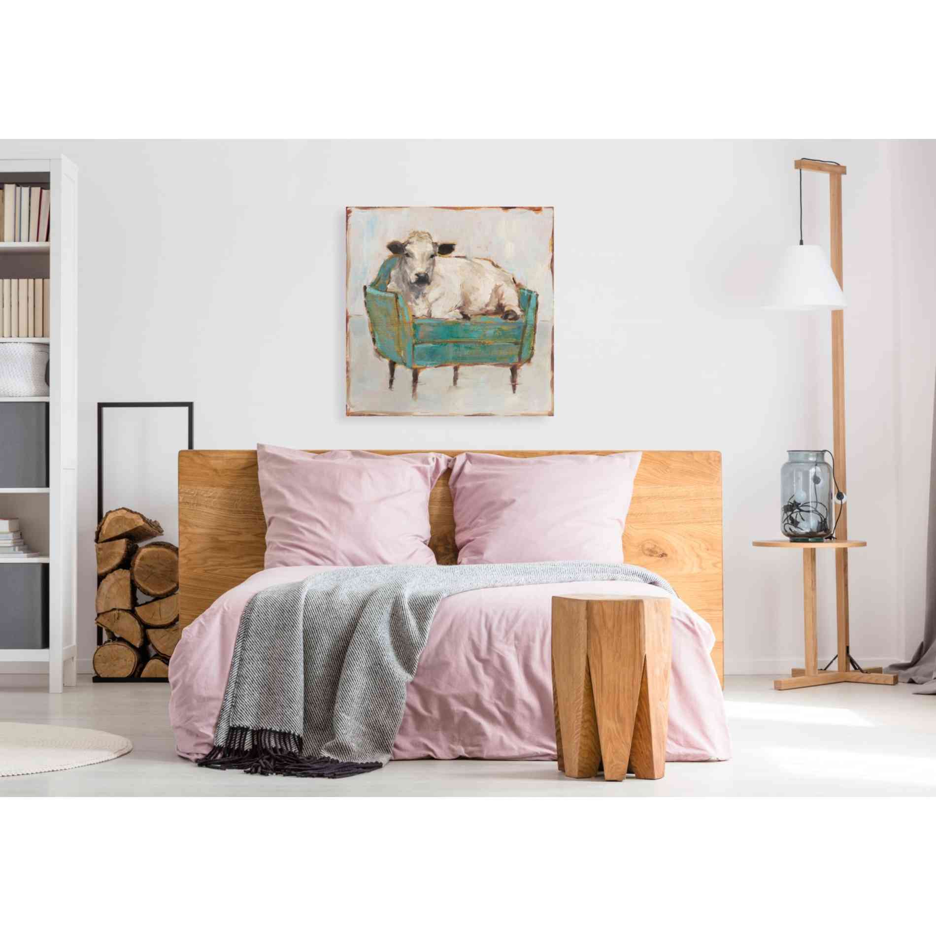 'Moo-ving In I' by Ethan Harper, Canvas Wall Art,37 x 37