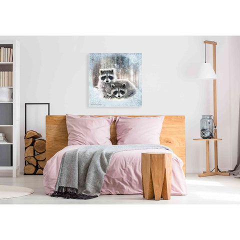 Image of 'Enchanted Winter Raccoons' by Bluebird Barn, Canvas Wall Art,37 x 37