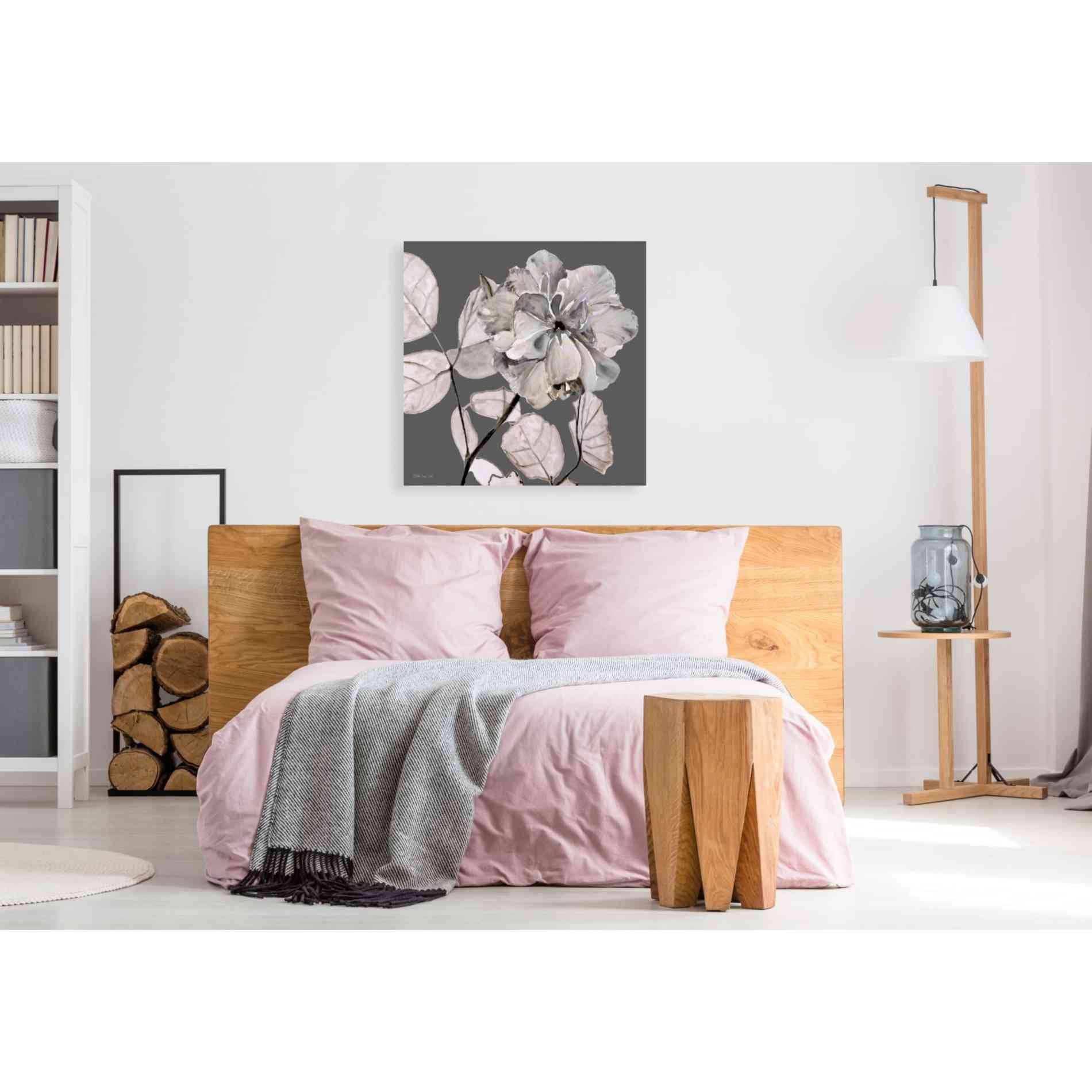 'Floral in Gray 1' by Stellar Design Studio, Canvas Wall Art,37 x 37