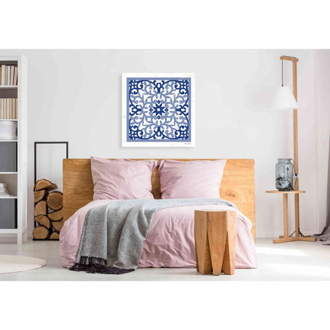Image of 'Blue Tile V' by Cindy Jacobs, Canvas Wall Art,37 x 37