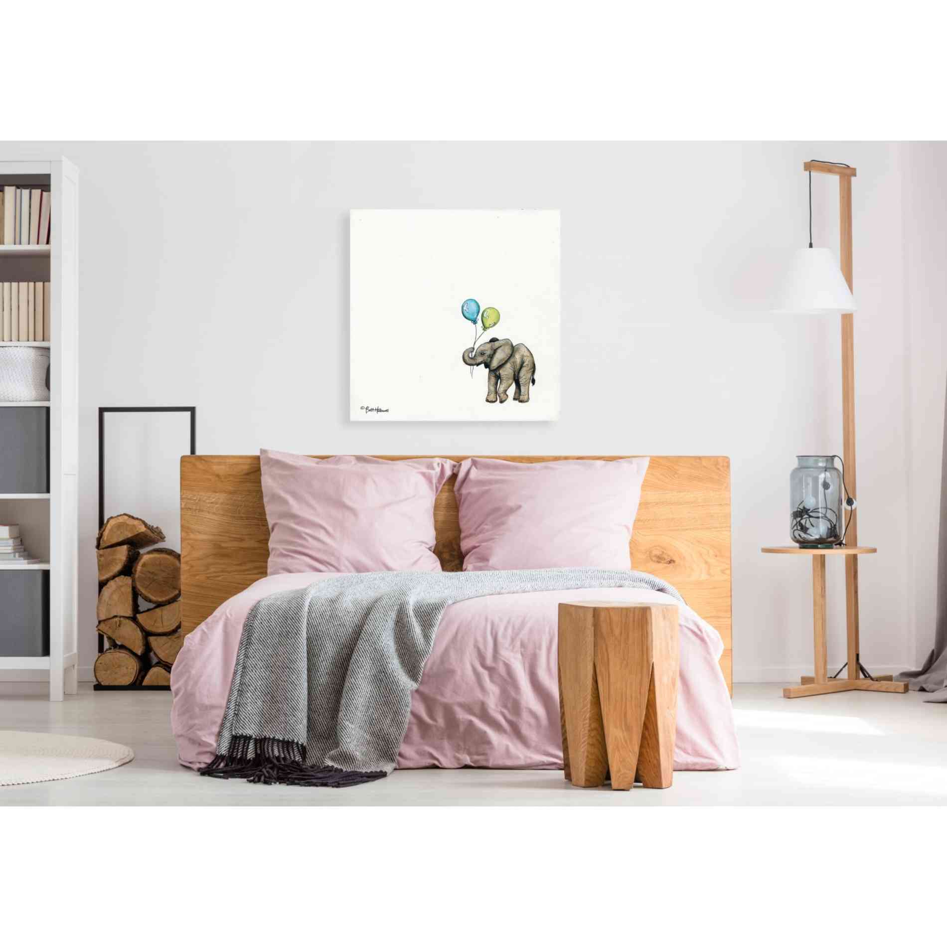 'Nursery Elephant' by Britt Hallowell, Canvas Wall Art,37 x 37