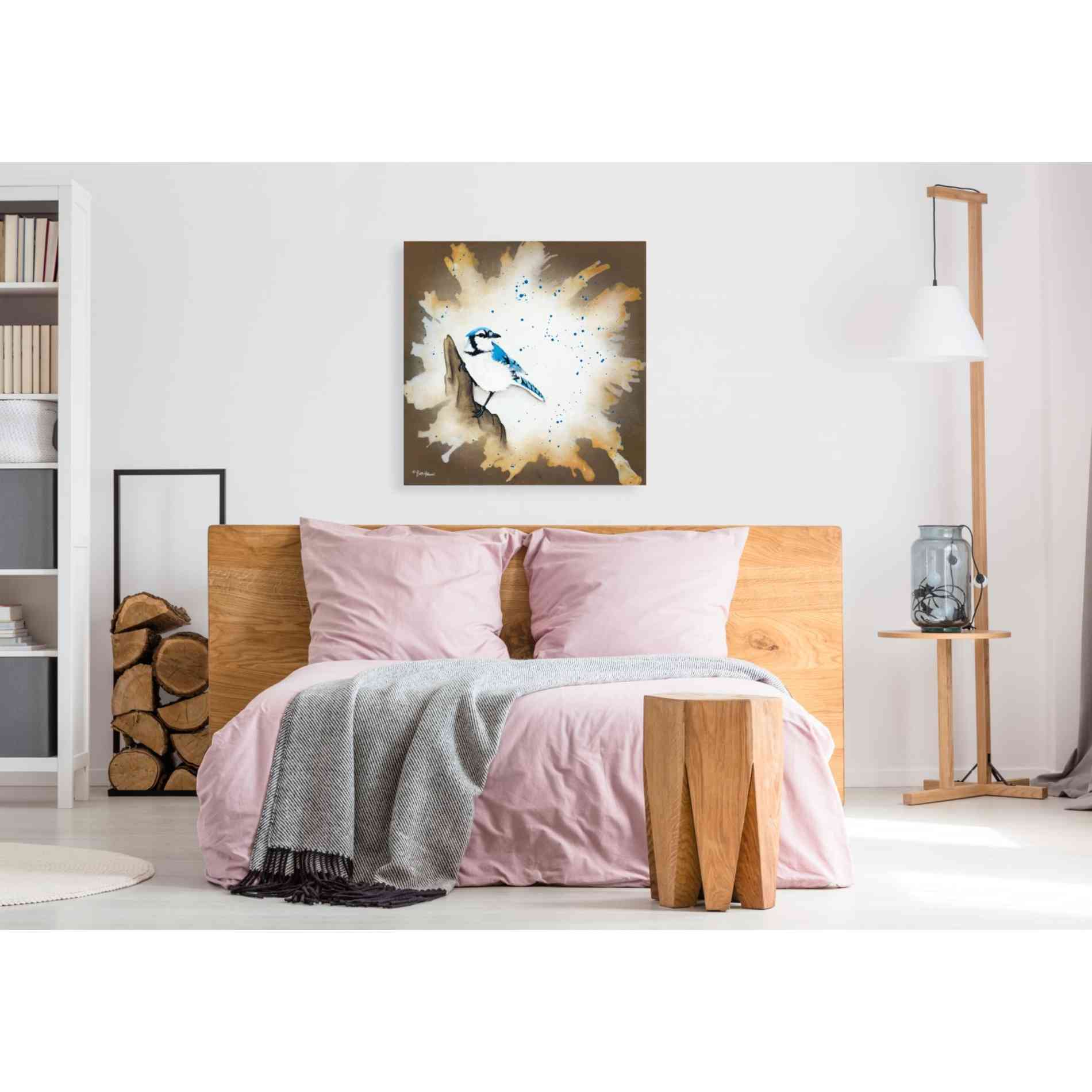 'Weathered Friends - Blue Jay' by Britt Hallowell, Canvas Wall Art,37 x 37