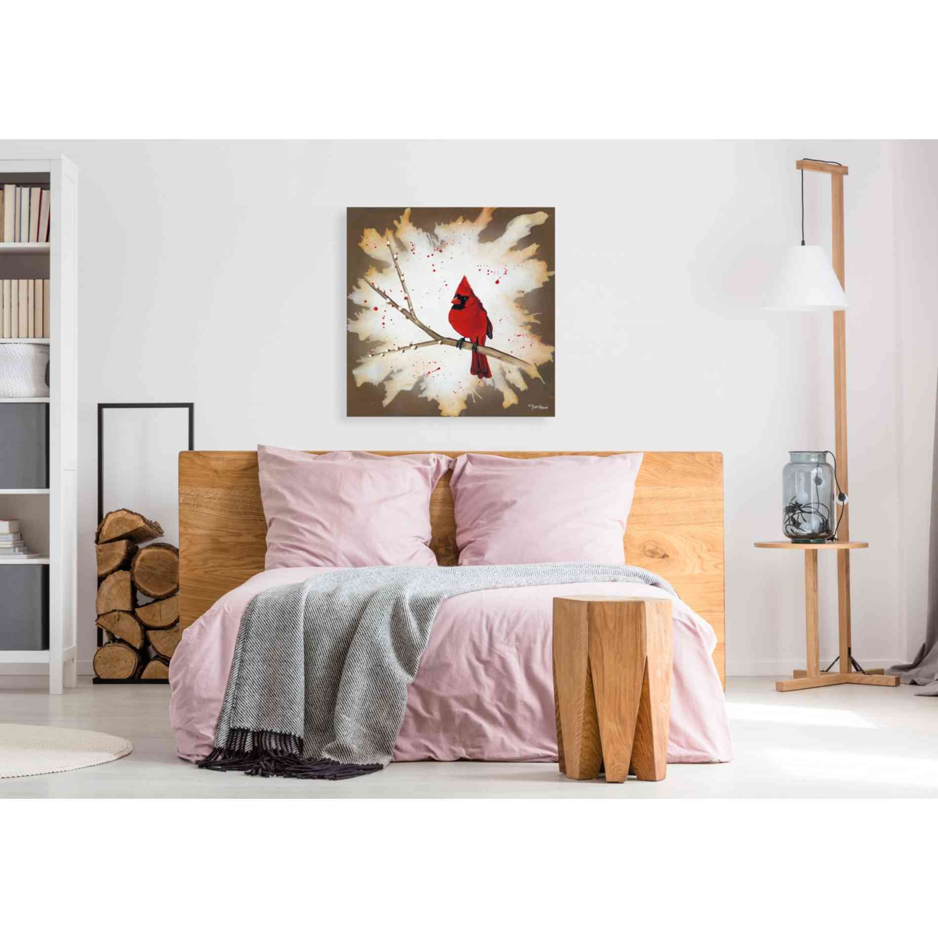 'Weathered Friends - Cardinal' by Britt Hallowell, Canvas Wall Art,37 x 37